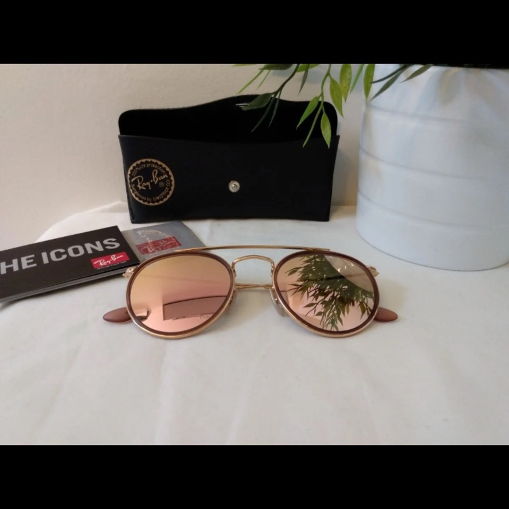 Ray-Ban Double Bridge Rounds. Pink mirror - Picture 3 of 8